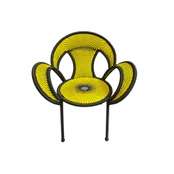 Petit fauteuil Fauteuil Banjooli noir / jaune tressé à la main 