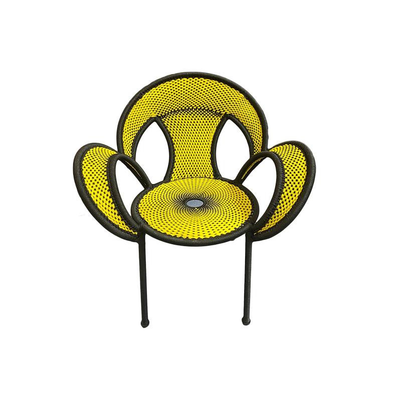 Petit fauteuil Moroso Fauteuil Banjooli noir / jaune tressé à la main