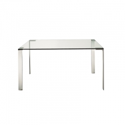 Table Table liko glass 100x100 verre pieds alu 