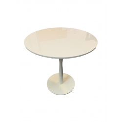 Table d'appoint guéridon Table basse Flûte Ø 50 x H 50 cm blanche 