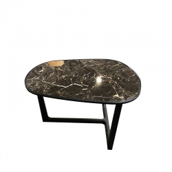 Table basse Table basse Tridente 78 x 58 x 43 plateau marbre noir / piètement en bois noir POLIFORM