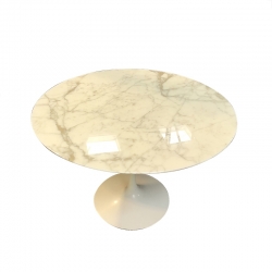 Table d'appoint guéridon Table Saarinen ronde marbre Arabescato 120 cm 