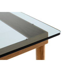 Nouveautés Hay Table basse KOFI L 100 x P 100 x H 36 cm Noyer/ verre transparent